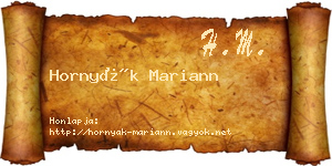 Hornyák Mariann névjegykártya