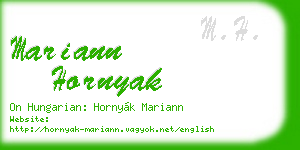 mariann hornyak business card