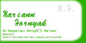 mariann hornyak business card